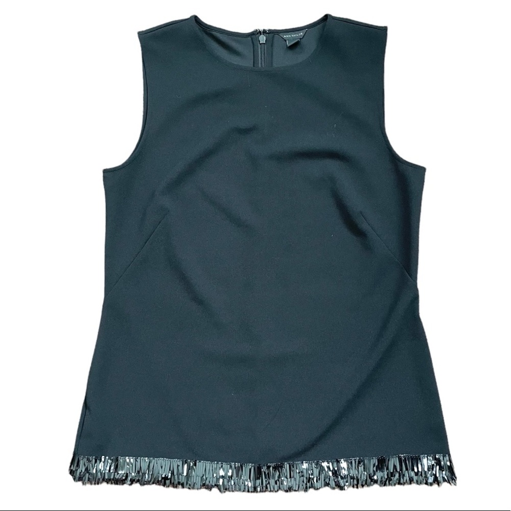 ANN TAYLOR black sequin top